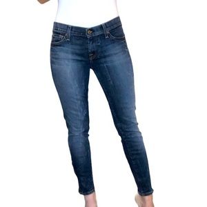 7 for all Mankind ‘The Cropped Skinny’ Blue Denim Stretch Jeans Size 28